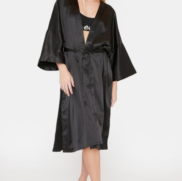 🖤Dolls Kill Embroidered Logo Robe - Picture 2 of 2